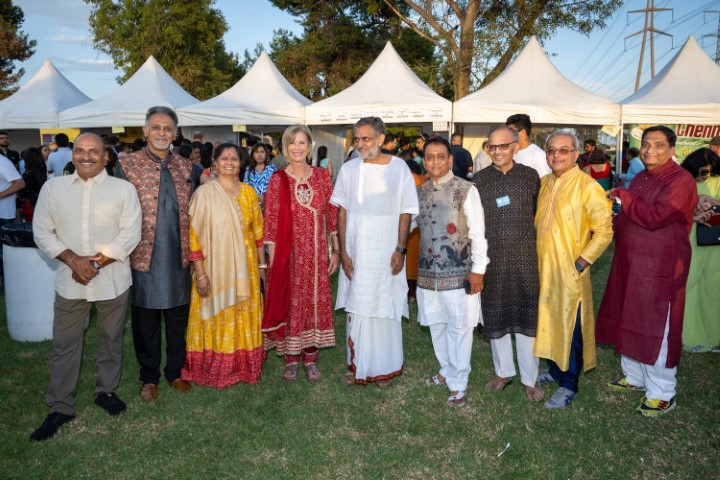 LA County Supervisor Janice Hahn attends Diwali at Don Knabe Park in Cerritos, Saturday, Oct. 8, 2022. (Photo by Michael Owen Baker)