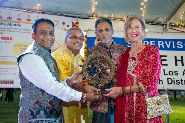 LA County Supervisor Janice Hahn attends the Diwali at Don Knabe Park in Cerritos, Saturday, Oct. 8, 2022. (Photo by Michael Owen Baker)
